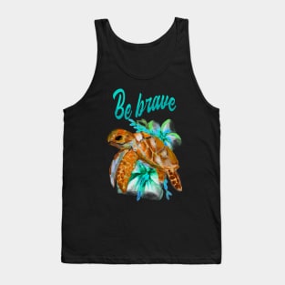 Turtle, Flower, Positive, Marine, Spiritual Tank Top